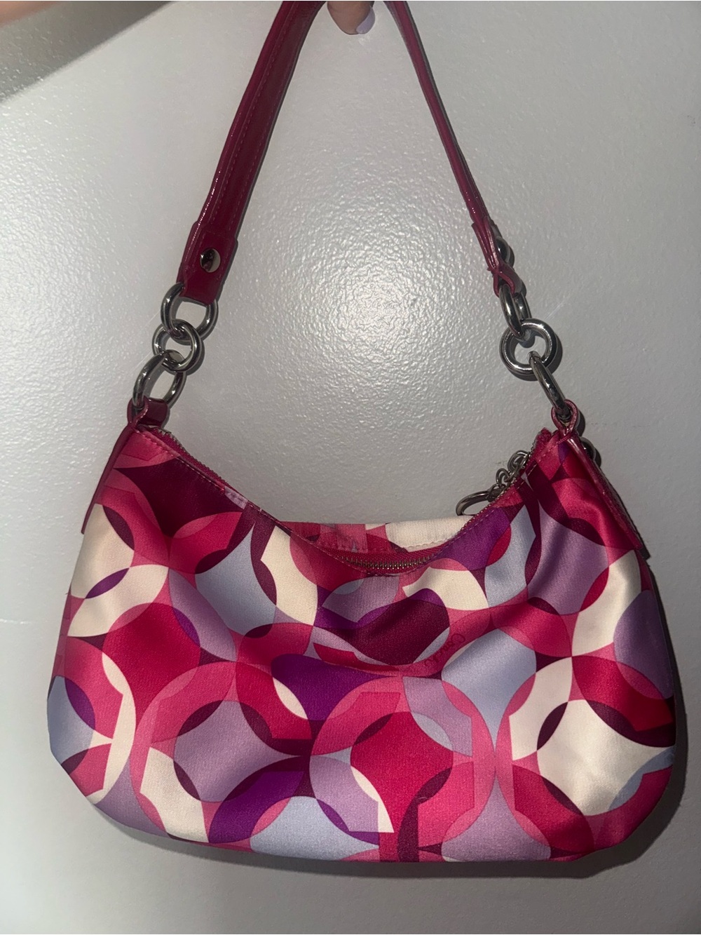 Coach Pink Multi-Pattern Shoulder Bag - Picture 3 of 7